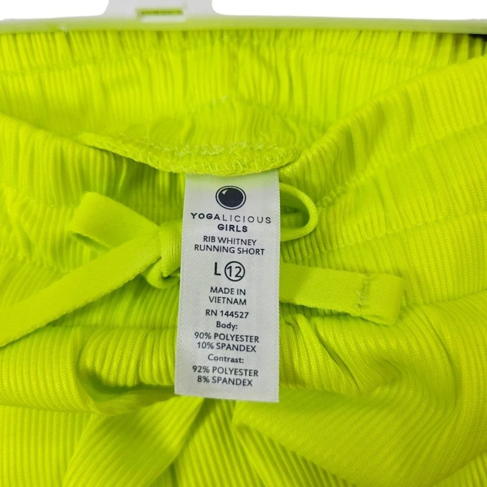 Yogalicious Girls 2-Pack Running Shorts Athletic Neon Green‎ Blue Size L (12)